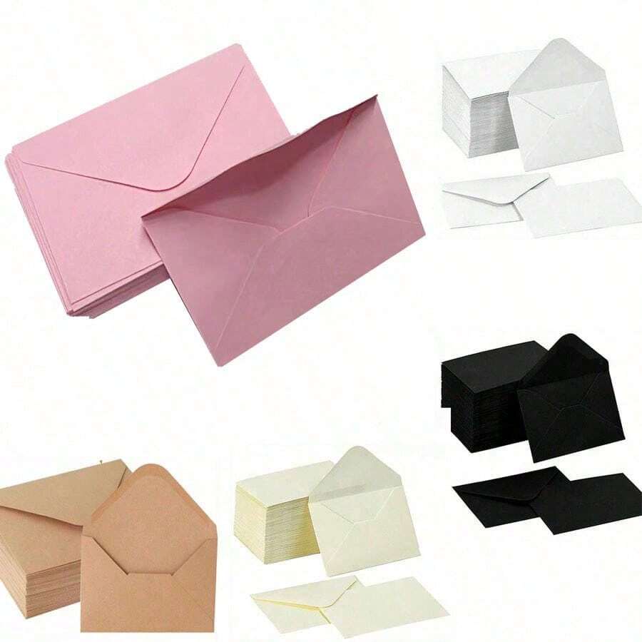10/50/100 piezas Sobres para tarjetas de regalo, Mini sobres de 4 x 2.75 pulgadas, Fundas de papel de 120 g/m² para tarjetas de visita, a granel, Bolsillos compactos para sobres de tarjetas de felicitación, Adecuado para invitaciones