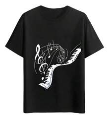 White Piano Music T-Shirts - White - View 6