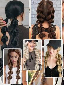 20 Inch Synthetic Hair Extensions Double Ponytail, Suitable For Creating Feminine Looks. Made Of Synthetic Fiber, Heat Resistant, Can Be Used For Daily Wear Or Special Occasion Styling. Includes Two Double Ponytail Styles., Halloween - Multicolor - View 7