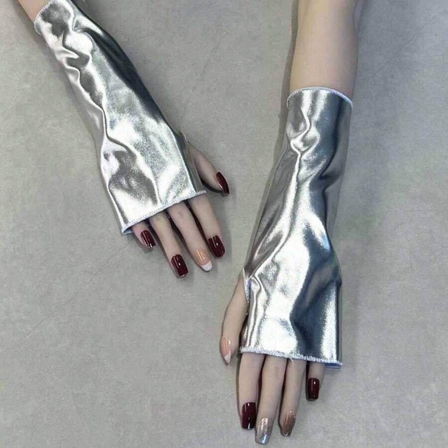 Nail Protection Gloves, Metallic Color UV Protection Gloves - Fingerless UV-Blocking Nail Protection Gloves, Hand Protection Products That Block UV Rays, Suitable For Nail Art Lamps And Sun Protection, Suitable For Use In Salons And At Home. - Multicolor - View 1