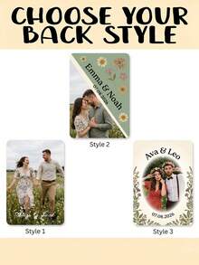 1Set Custom Couple Photo & Text Card With Tin Box, Personalized Wedding/Anniversary Memory Card Set, Floral Design, Durable Cardstock; Ideal Gift For Lovers, Wedding Favors, Anniversary Souvenirs & Keepsakes, Custom Photo Gift - Multicolor - View 6