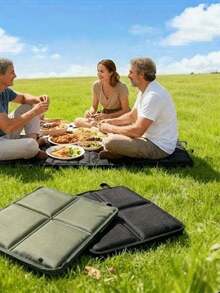 Alfombra de picnic portátil y plegable para exteriores, alfombra pequeña impermeable, adecuada para camping, caza, senderismo, picnic, patrón de unicolor, accesorios de camping, equipo esencial de senderismo, diseño de patrón vibrante, tela, fácil de limpiar - Multicolor - Ver 2
