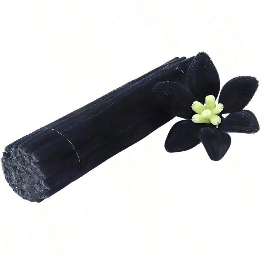 毛根管 100/200/300/400/500 支裝 黑色 6mm X 11.8英吋 絨毛棒 創意DIY手工裝飾 絨毛棒手工藝材料 藝術與節日裝飾