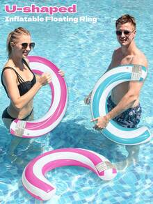 1pc New Inflatable Round Swim Ring, Inflatable Arch Pool Float, Beach Essential, Beach Accessory, Pool Inflatable Float - Multicolor - View 7