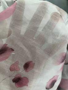 女款紮染復古優雅印花鈕扣開襟針織外套上衣，寬鬆修身長袖防曬度假上衣 - 粉紅色 - 查看 3