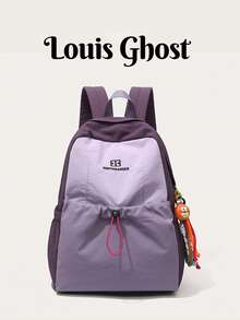 Mochila ligera. Disponible en cinco colores, cubre perfectamente tu trayecto diario, viajes al campus y salidas de fin de semana. El diseño de bolsillo pequeño con cordón en la parte delantera añade profundidad visual y hace que sea conveniente acceder rápidamente a artículos pequeños como teléfonos y llaves. - Multicolor - Ver 3