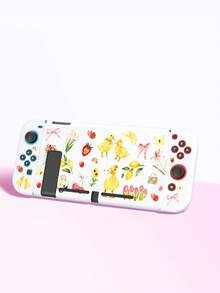 Fresh Elements, Little Yellow Duck, Floral Fruit Pattern Switch/Switch 2nd Gen Protective Case/Transparent Glitter Protective Shell, Compatible With New Switch 2 (2025)/Switch NS/Switch OLED/Lite, Compatible With Switch Game Console Accessories, Full Set, Storage Bag, Card Slot Base Case, Game Card Storage Box, Switch Protective Case, Best Gift Compatible With Switch Players - Multicolor - View 9