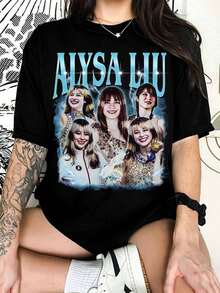Alysa Liu T-Shirt, Alysa Liu Figure Skating T-Shirt, Alysa Liu Gift For Fans, Alysa Liu Graphic, Ice Skater T-Shirt, Alysa Liu Unisex T-Shirt - 黑色 - 查看 1