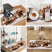 1pc Dish Drying Mat, Coffee Machine Mat, Printed With Baking Bread, Flour, Kitchen Utensils Patterns, Durable Polyester Fiber Absorbent Mat, Suitable For Dining Table, Cafe And Other Scenes, Multi-Purpose Drainage Mat, Home Gift, Tabletop Decor - XYLSD-461 - View 9