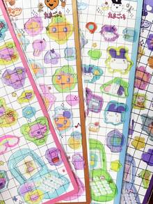 Cute Cartoon Character Stickers, Kawaii Phone Shape Puffy Stickers For Journaling Scrapbooking, Decorative Waterproof Stickers For Kids Girls Crafts Notebook Album Decoration - Multiple Colors (style/packaging Random) - View 1