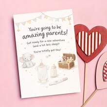 1/2 Sets Cute Elephant Greeting Card With Envelope, New Parents Greeting Card, Pregnancy Announcement Congrats Card, Baby Shower Gift - Multicolor - View 5