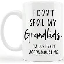Taza de caf con texto en ingls inchI Don'' Spoil My Grandkids Madre Day Gag regalo abuelo de hija, hija, hijo, nieto, nietos, nietos, nietos, regalo de cumpleaos para abuelos Mimi Nana Gigi - blanco - Ver 2