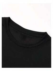 Man002zd Black T-Shirt With Motorcycle Design - Black - View 4