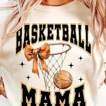 Basketball Mama , Basketball , Basketball Game Day , Basketball Mom Sublimation, Coquette Basketball Shirt Design, Game Day Pure Black Cotton Short Sve T-Shirt Is The Best Gift For , B - 白色 - 查看 1