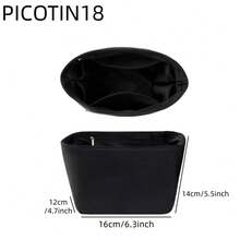 緞面手提包內置收納袋，適用於 Picotin 18/22，輕巧實用，適合女性奢華手提包。柔軟內裡，多口袋設計，適合秋季使用。 - 彩色 - 查看 17