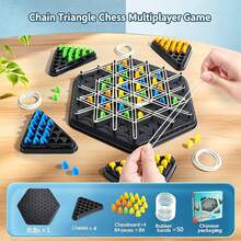 Chain Triangle Strategy Game, Multiplayer Geometric Logic Board Game, Educational Brain Teaser Toy For Teenagers & Family - Multicolor - View 6