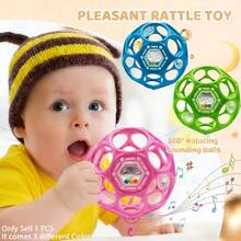 Baby Sensory Ball Rattle(1pc) Easy Grip Bell Toy For Baby, Developmental Play Toy Great Gift For All Holiday Birthday Children's Day Back-To-School - Multicolor - View 3