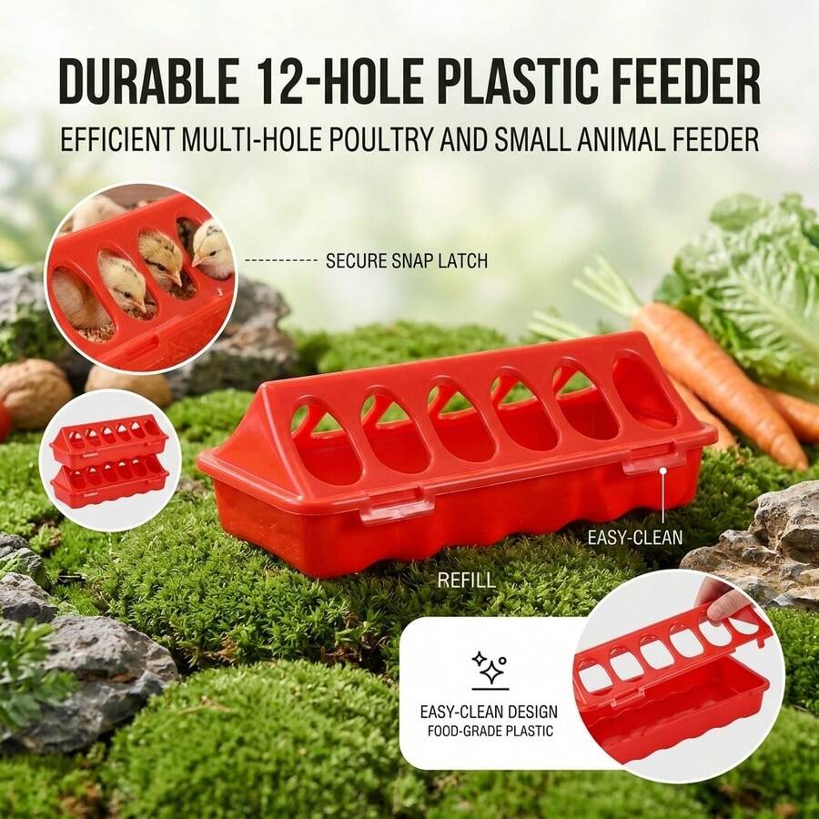 Chick Feeder For Small Poultry Starter Durable Plastic Easy-Clean Design - Feeder - View 1