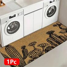 1pc, Home Decor, Cactus Pattern Print, Linen Kitchen Rug, Kitchen Mat, Floor Mat, Bathroom Mat, Door Mat, 3D Print Rectangular, Suitable For Living Room, Bedroom, Hallway, Bathroom, Laundry Room - Polyester Rug, Suitable For Indoor And Outdoor Home Decor - Multicolor - View 15