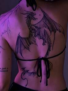 Non-Permanent Tattoo Technology Cool Dragon Inspired Design Temporary Tattoo Stickers Exquisite Detailed Natural Matte Waterproof Tattoo Stickers Super Easy To Apply Looks Great Realistic Tattoo Stickers Suitable For People - Halloween - View 4