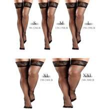 4/6/ Pairs Fishnet Thigh High Stocking For Women Silicone Lace Top Sheer Over Knee Stockings - Black - View 4