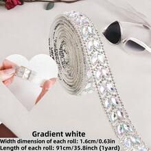 1pc Self-Adhesive Rhinestone Crystal Diamond Shiny Ribbon 2mm Rhinestone DIY Arts & Crafts, Wedding Party Decor, Car Phone Decoration - Crystal Version - View 15