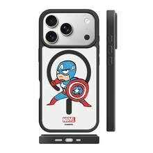 Miniso 漫威蜘蛛人美國隊長黑豹卡通男款magsafe磁吸充電適用於iphone17promax/17pro/air/16promax/15plus/14/13/ip17/15pro/12pro/16plus綠巨人格魯特學生黨防摔保護套相容apple - 黑色 - 查看 3