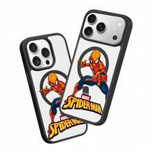 Miniso Marvel Spider-Man MagSafe 磁吸充電保護殼，相容 iPhone 17/17 Pro Max/16/17 Pro/15/14/16 Plus/17 Air/13/15 Pro/12/15 Plus，防摔保護，時尚設計，適合學生，相容 Apple 裝置 - 黑色 - 查看 2