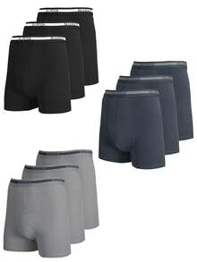 Black x3 - Charcoal x3 - Heather Grey x3