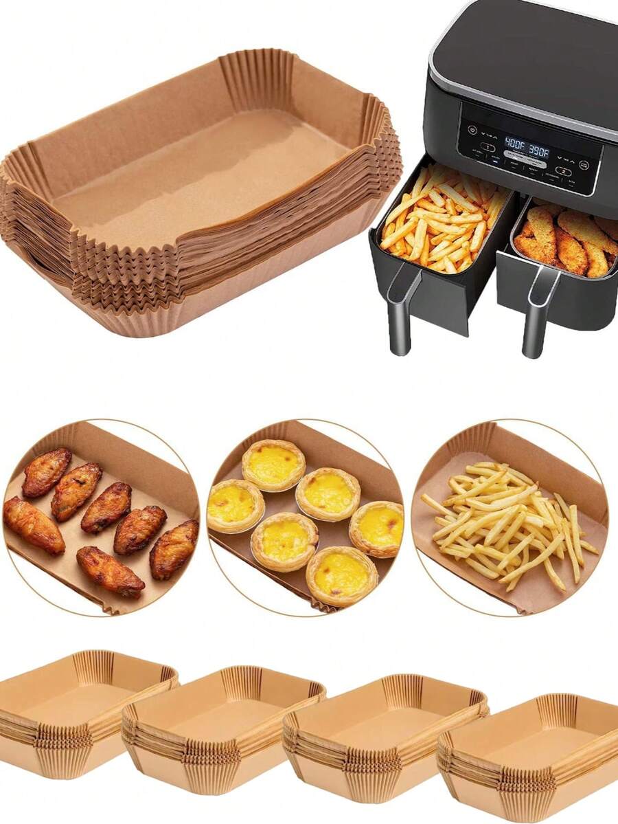 氣炸鍋內襯紙 吸油食品烘焙紙烤盤 方形/長方形/圓形通用紙托 耐熱防漏 適用廚房、烘焙、烤箱、氣炸鍋、派對聚會、戶外露營 - 彩色 - 查看 1