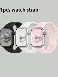1pc Soft Waterproof Silicone Sport Hidden Clasp Watch Band, Compatible With Series Ultra/10/9/8/7/6/SE/5/4/3, Fashionable & Comfortable, Easy To Replace, Suitable For Men And Women - Multicolor - View 1
