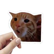 1pc Funny Meme Cat & Animal Stickers, Stickers For Squishy , Laptops, Water Bottles, Skateboards, Cute Cat Meme Decals For Squishy Decoration, Animal Stickers Pack For Teens Adults, Perfect For DIY Crafts, Party Favors, Gift Decor - Multicolor - View 12