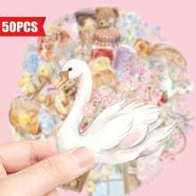 50pcs Cute Cartoon Creative Stickers, Suitable For Suitcase, Notebook Decoration, Planner, Water Bottle And Guka Decoration. - 50 Cute Cartoon Creative Stickers - View 8