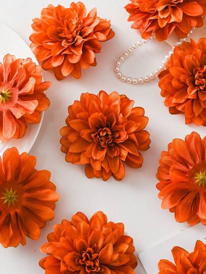 5pcs Artificial Silk Sunflower Flower Heads, Suitable For DIY Crafts/Headbands/Hair Accessories/Weddings/Parties