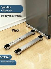 1/2pcs Stainless Steel Anti-Vibration Washing Machine Base, Stainless Steel Washing Machine Stand, Adjustable Mobile Base, Suitable For Refrigerator, Washing Machine And Dryer And Other Home Appliances - Multicolor - View 2