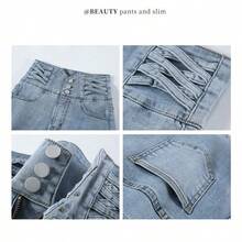 Women Denim Shorts - Blue - View 4