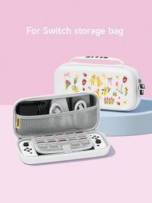 Fresh Elements, Little Yellow Duck, Floral Fruit Pattern Switch/Switch 2nd Gen Protective Case/Transparent Glitter Protective Shell, Compatible With New Switch 2 (2025)/Switch NS/Switch OLED/Lite, Compatible With Switch Game Console Accessories, Full Set, Storage Bag, Card Slot Base Case, Game Card Storage Box, Switch Protective Case, Best Gift Compatible With Switch Players - Multicolor - View 5
