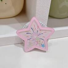 1pc Cute Pink Star Magnetic Phone Stand, Colorful Fireworks Acrylic Phone Grip, Fun Rocking Accessory With Girly Charm - Multicolor - View 7