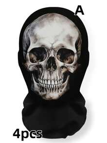 4pcs Halloween Skull Series Funny Head Cover, Full Face Sun Protection Mask - Multicolor - View 13