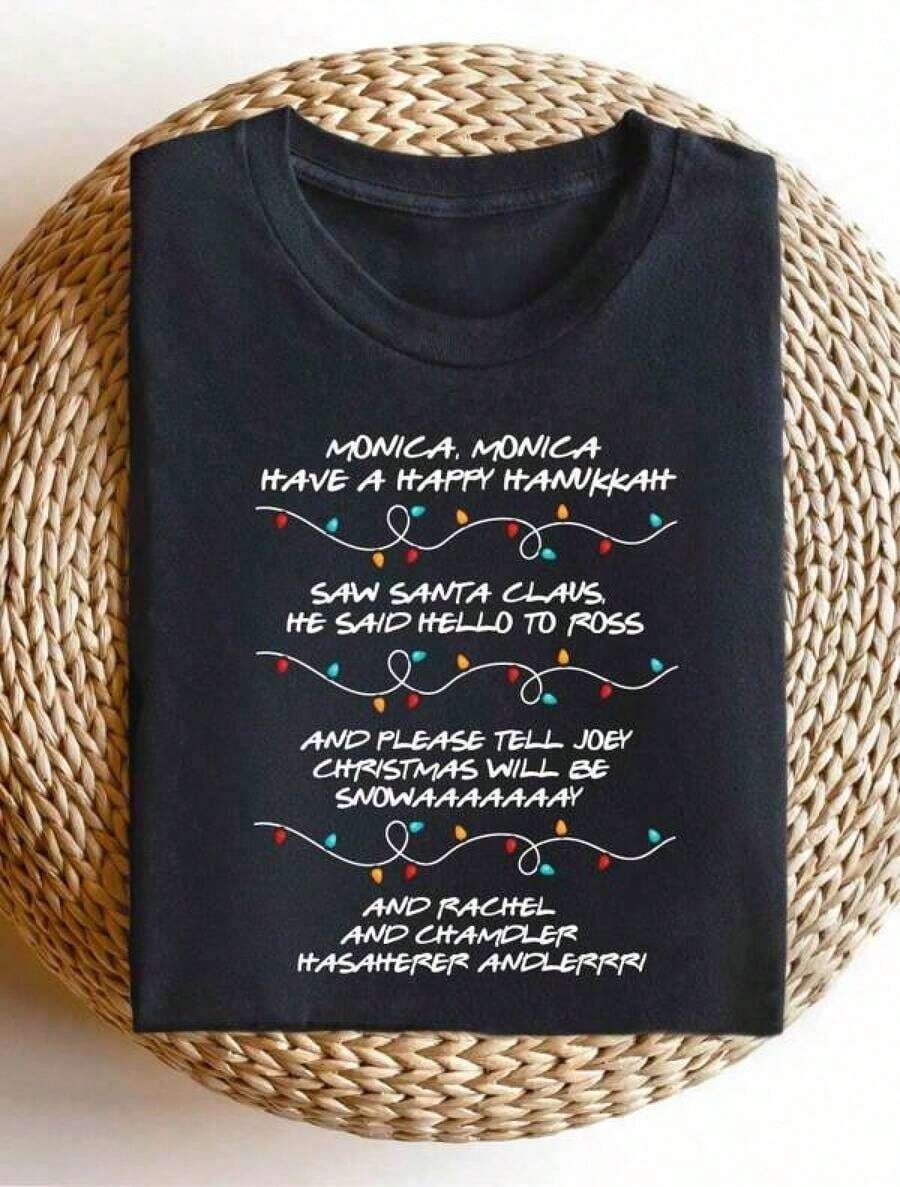 Men's/Women's Graphic Tee,Camisetas de mujer Ni Que Valieras Tanto Camiseta de manga corta y cuello redondo unisex Adecuado para regalos, reuniones festivas y comidas HFHE - Negro - Ver 1