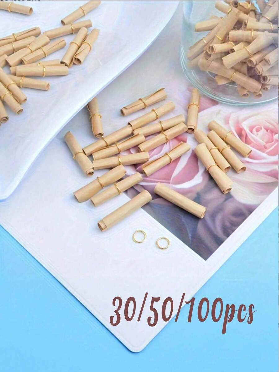 30/50/100入復古捲軸紙、迷你許願紙,情人節、生日、週年慶裝飾與禮品,生日祝福禮物、情人節浪漫驚喜、畢業紀念品 - 多色 - 查看 1