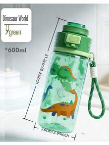 Leak-Proof Portable Straw Water Bottle, Large Capacity Outdoor Sports Water Bottle - Green - View 7