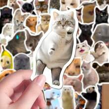 1pc Funny Meme Cat & Animal Stickers, Stickers For Squishy , Laptops, Water Bottles, Skateboards, Cute Cat Meme Decals For Squishy Decoration, Animal Stickers Pack For Teens Adults, Perfect For DIY Crafts, Party Favors, Gift Decor - Multicolor - View 8