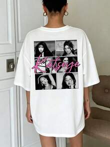 Women's Summer Clothing, Loose Unisex T-Shirts For Music Festivals, Women's T-Shirts. - White - View 3