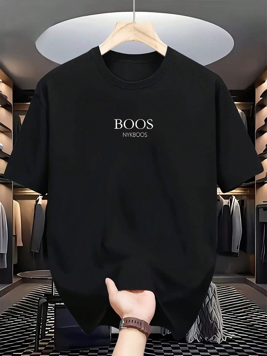 Camiseta de manga corta para hombre con estampado de letras