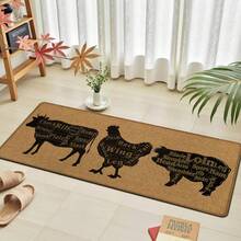 1 pieza, Decoración del hogar, Estampado de patrón de camello, Alfombra de cocina de lino, Tapete de cocina, Tapete de piso, Tapete de baño, Tapete de puerta, Impresión 3D rectangular, Adecuado para sala de estar, dormitorio, pasillo, baño, lavandería - Alfombra de poliéster, Adecuado para decoración del hogar interior y exterior - Multicolor - Ver 6