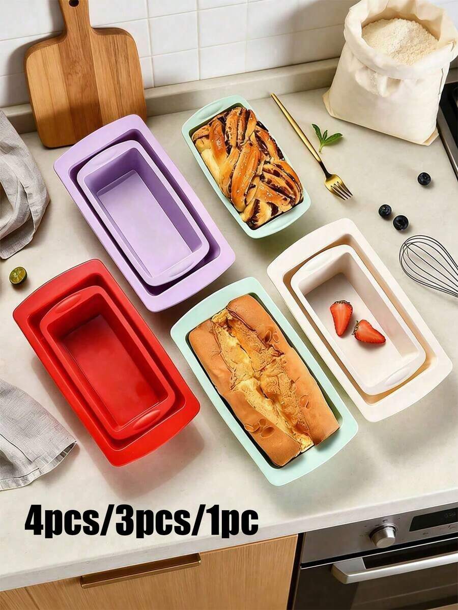 4個/3個/1個迷你矽膠麵包模具,不沾烘焙模具,適用於烘焙麵包、蛋糕、肉餅等,可耐受-4至230度,可用於烤箱、微波爐、氣炸鍋和冰箱 - 彩色 - 查看 1