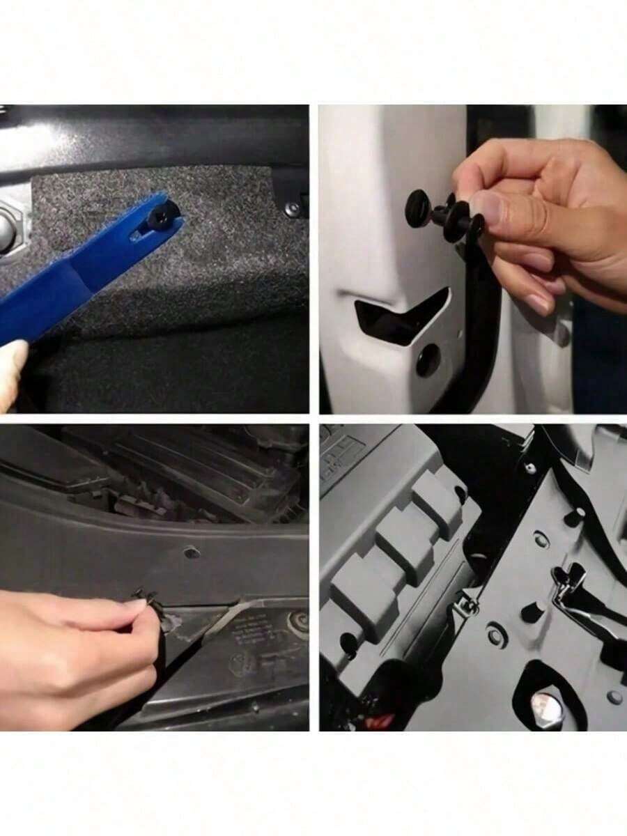 100pcs Car Clips Set, 6 Universal Sizes, Black Nylon Material, Bumper Fasteners + Push Rivets + Fender Clips, Durable And Break-Resistant Automotive Fastening Accessories - 100pc Automotive Clips - View 1