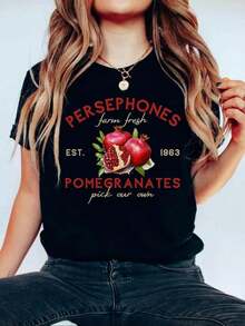1 Retro  Goddess T-Shirt, Greek Mythology T-Shirt, Mythology T-Shirt, Funny Black T-Shirt For Book Lovers, 180g 100% Cotton. - 黑色 7 - 查看 1
