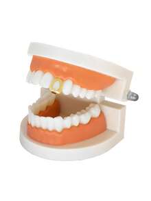 1pc Single Hollow O-Shaped Tooth Grill, Tooth Jewelry, Rap Hip-Hop Style, Versatile Personalized Halloween Tooth Decoration, Unisex - Multicolor - View 2